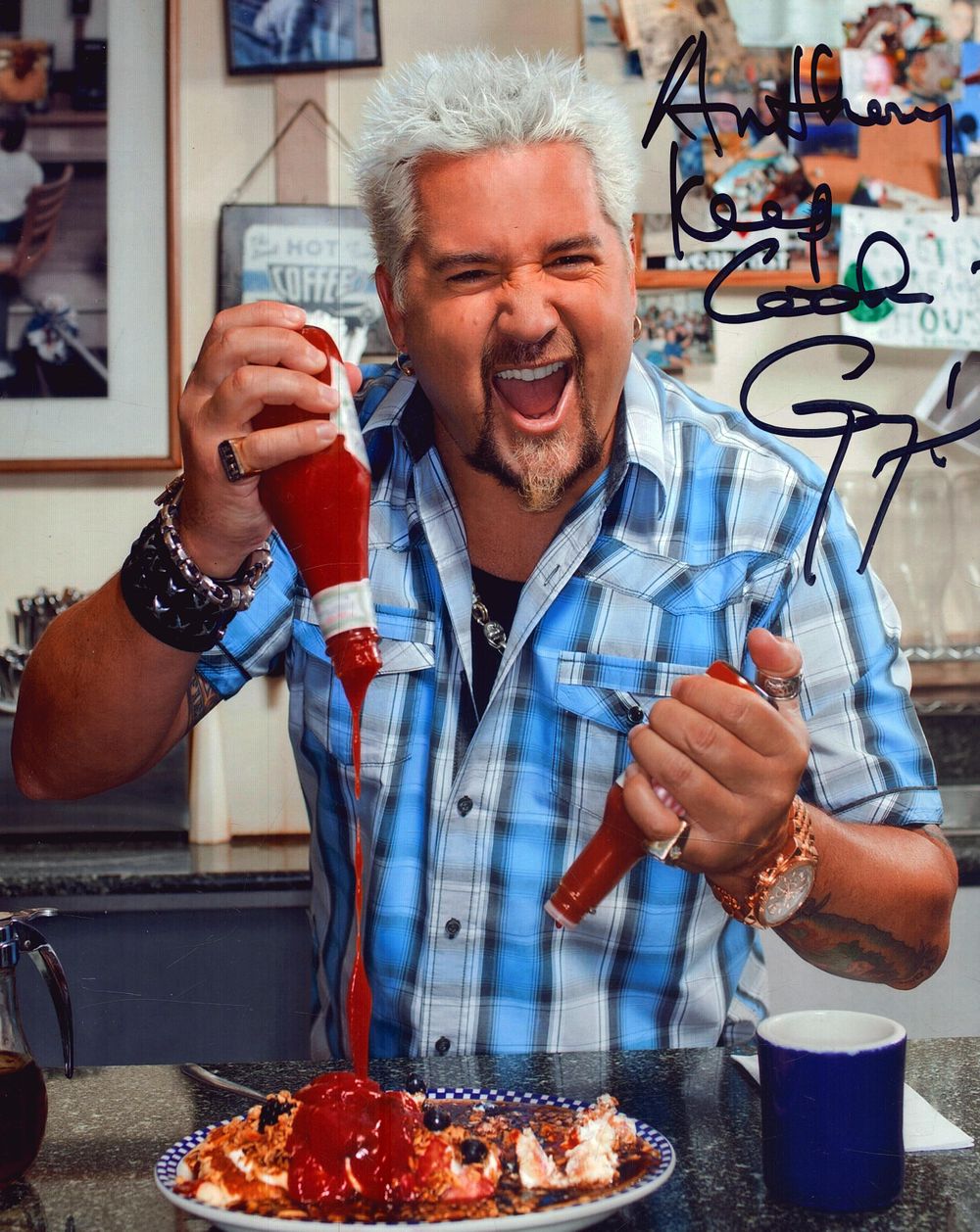 Lot 252: guy Fieri Signed 10X8 inch colour photo.