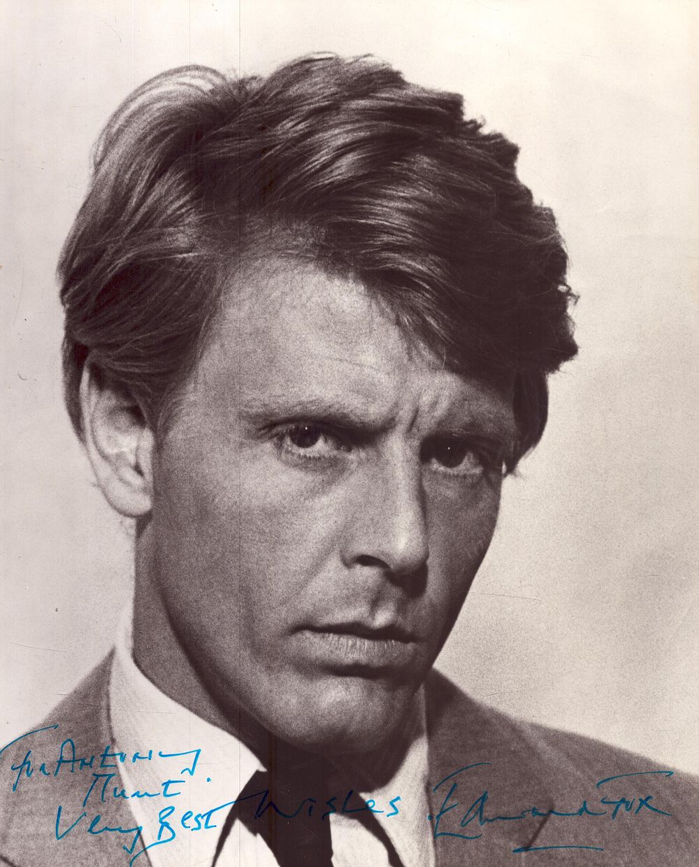 Lot 266: Edward Fox signed 10X8 inch black and white...