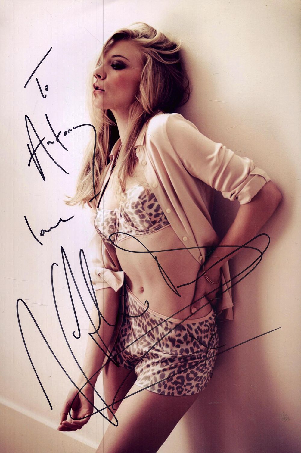 Lot 313: Natalie Dormer signed 12X8 inch colour photo dedicated.