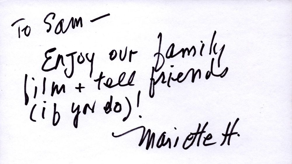 Lot 157: Mariette Hartley signed 6x4 inch white card dedicated.