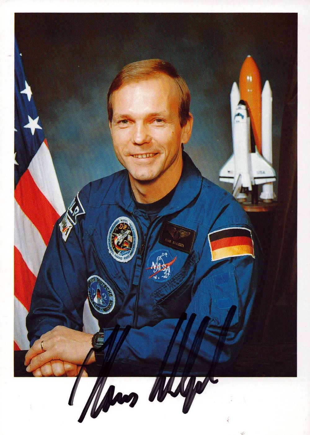 Lot 180: Hans Schlegel Signed 6X4 inch colour space Photo.