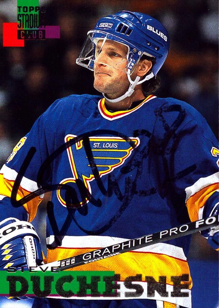 Lot 377: Steve Duchesne signed ice hockey trading card.