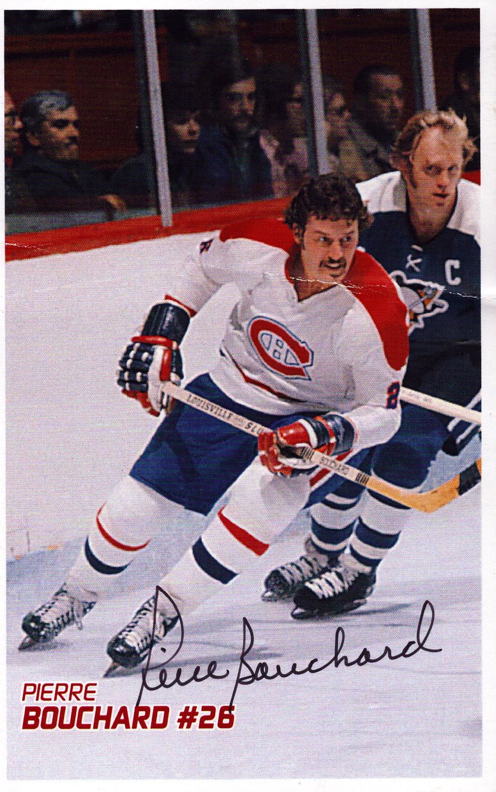 Lot 394: Pierre Bouchard signed 6X4 inch colour ice hockey...