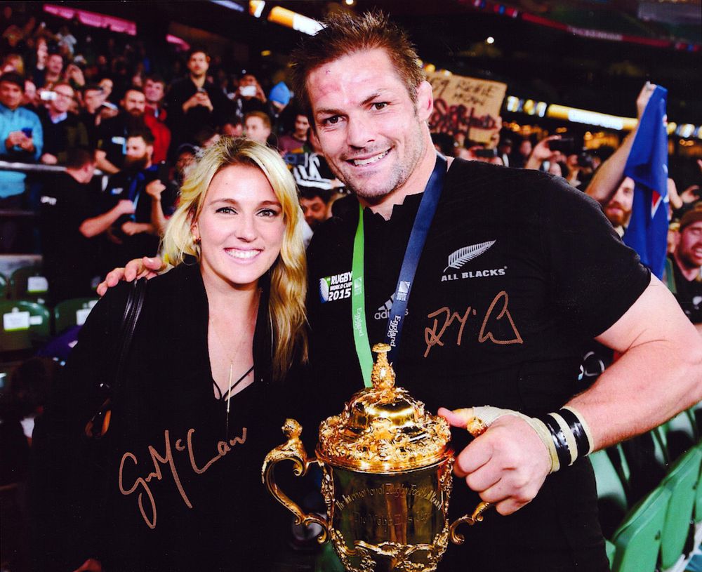 Lot 407: Richie McCaw and Gemma McCaw signed 10X8 inch...