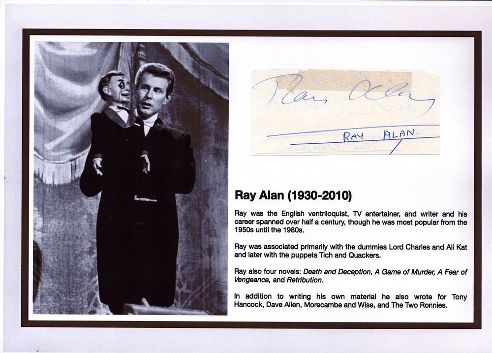 Lot 412: Ray Alan signature piece attached to 12X8 inch...