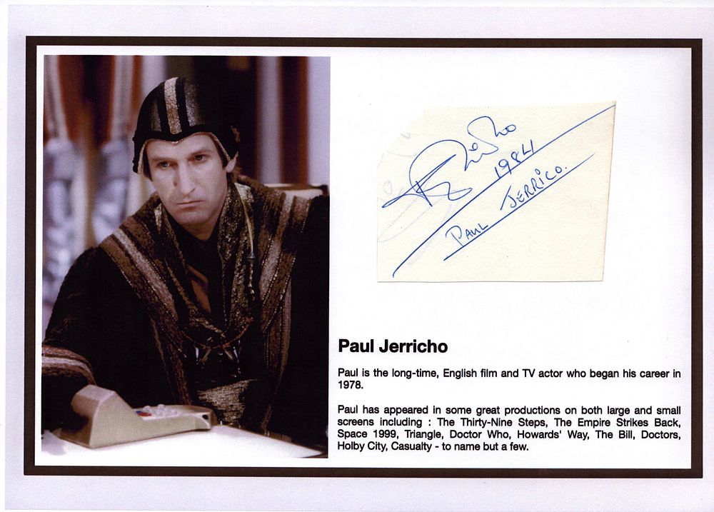 Lot 429: Paul Jericho irregular cut signature piece attached to...