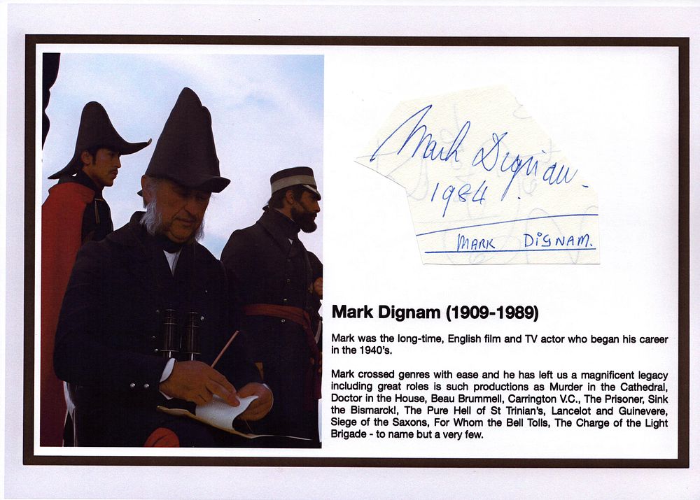 Lot 430: Mark Dignam irregular cut signature piece attached to...