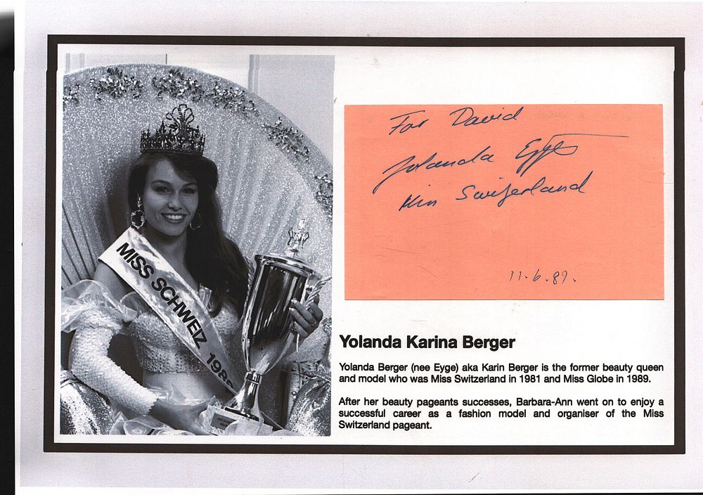 Lot 439: Yolanda Carina Berger Signed Album page attached to...