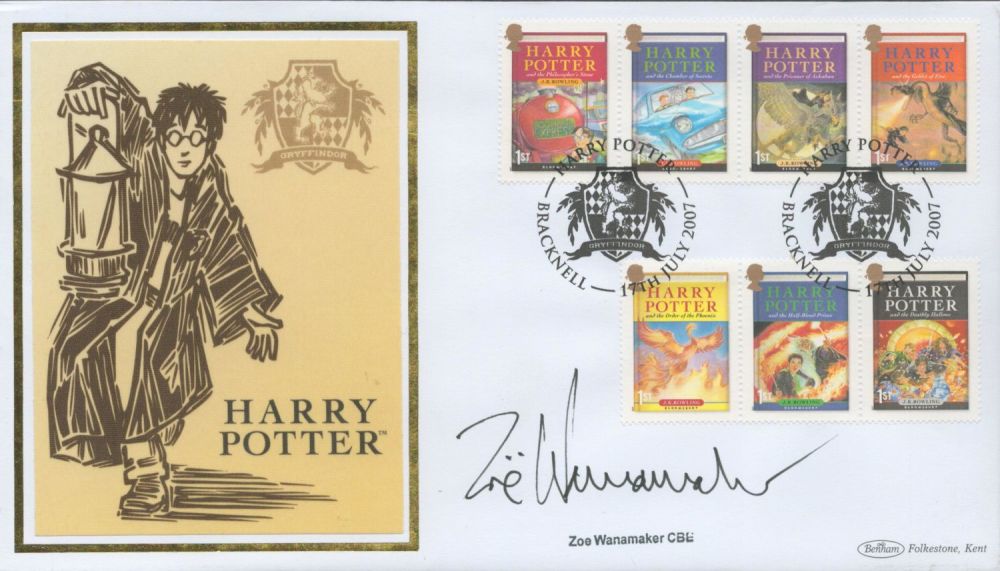 Lot 575: Zoe Wanamaker signed Harry Potter FDC. Good condition....