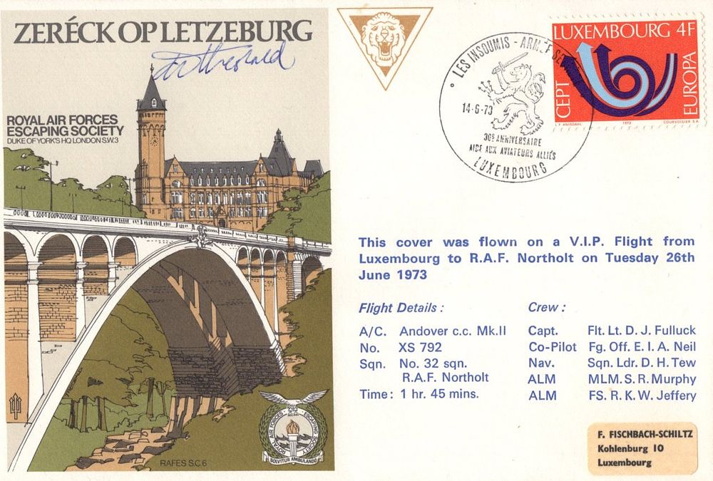 Lot 506: Tony Theobold, stamp designer, signed RAF Escaping Society...