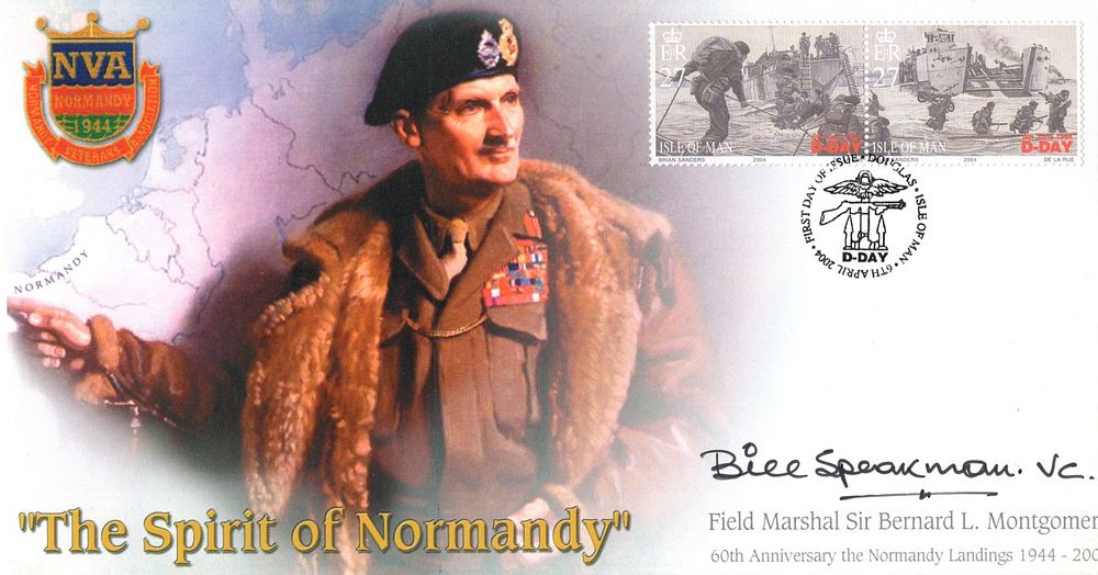 Lot 530: Victoria Cross recipient Bill Speakman VC signed Normandy...