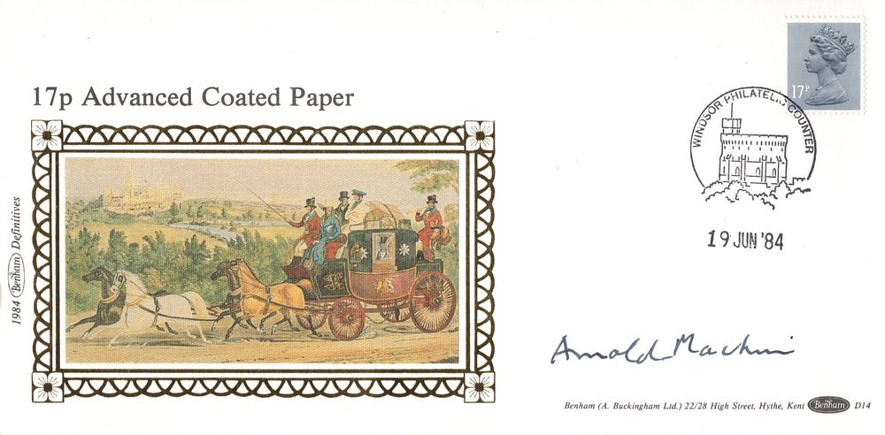 Lot 532: Arnold Machin, legendary stamp designer and artist signed...