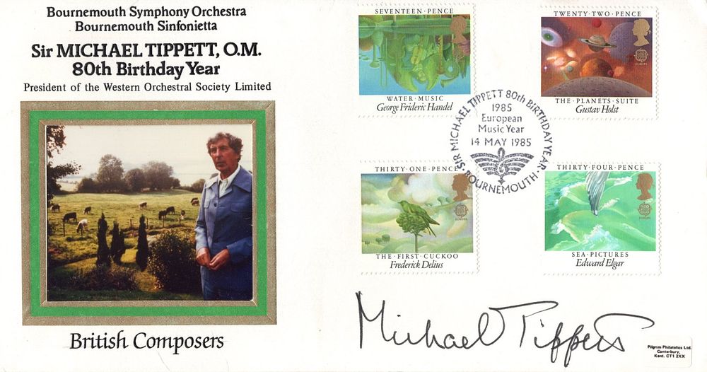 Lot 535: Benham Sir Michael Tippett FDC signed by composer...