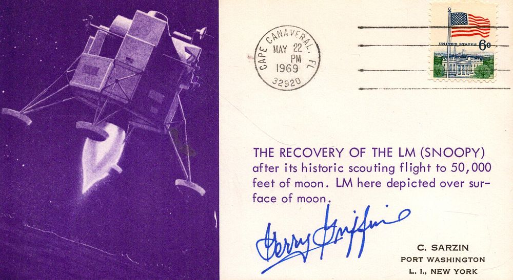 Lot 575: Gerry Griffin signed FDC flight director.