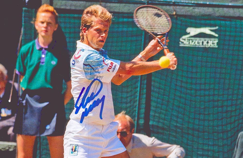 Lot 584: Stefan Edberg Signed 7X5 inch colour Photo Tennis...