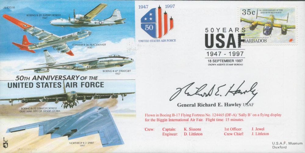 Lot 646: General Richard E Hawley USAF Signed 50th Anniversary...