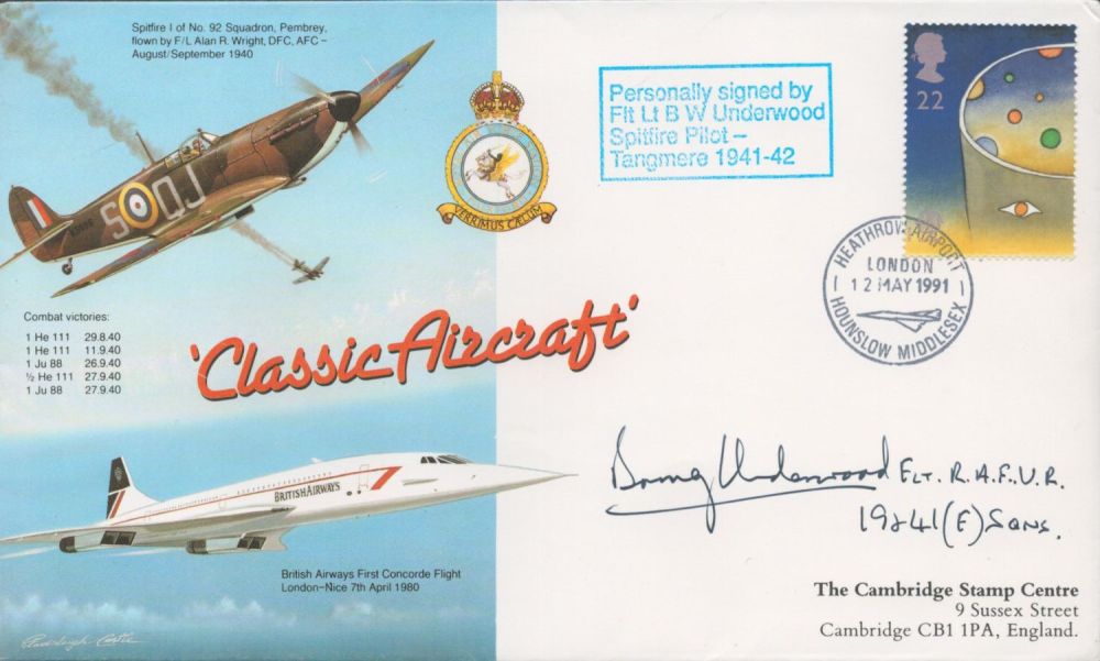 Lot 671: Flt Lt B Underwood Signed Classic Aircraft First...