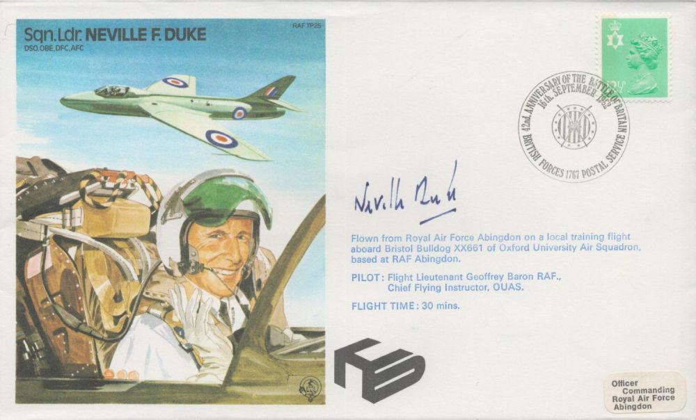 Lot 673: Squadron Leader Neville Duke Signed On Personal FDC...