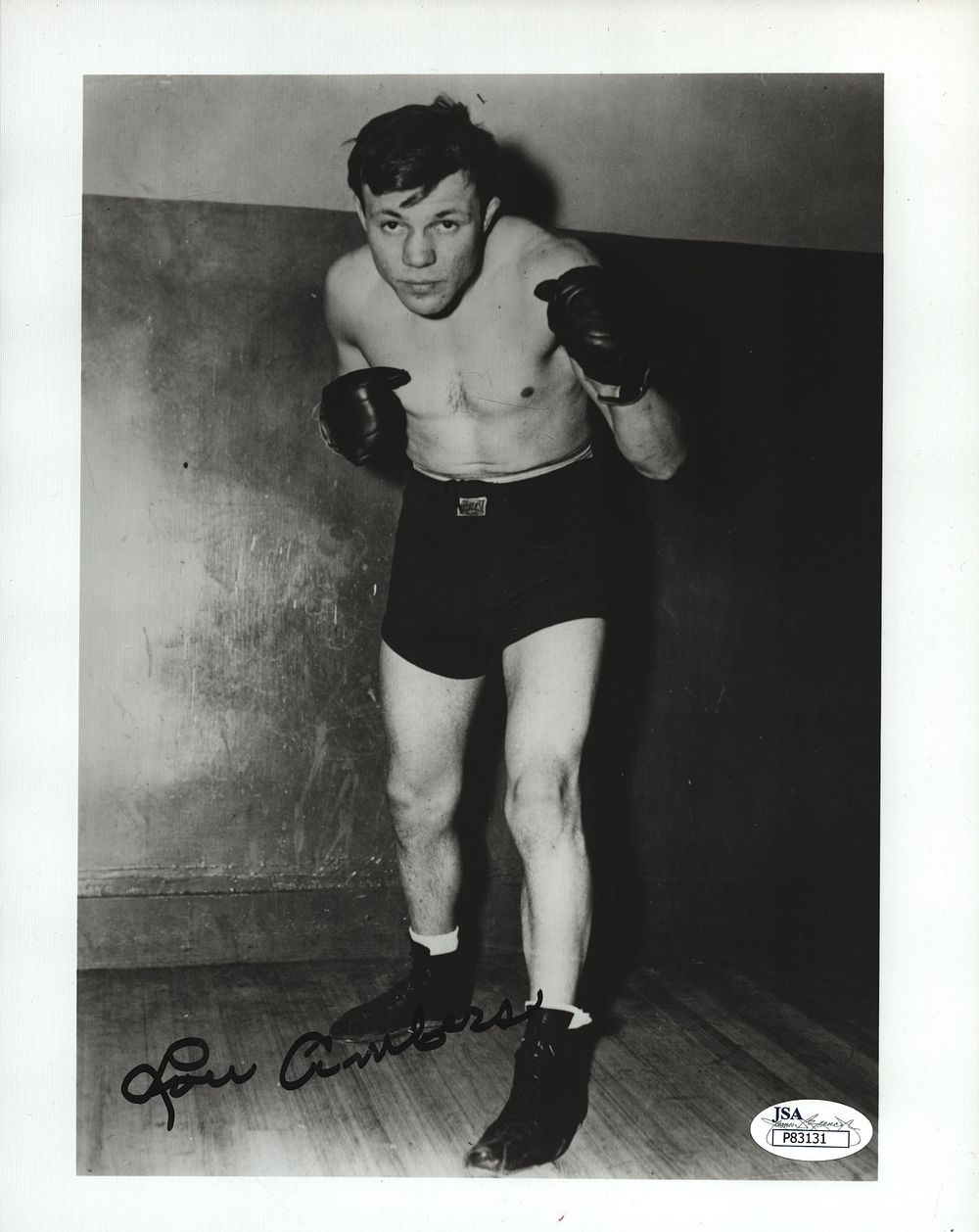 Lot 159: Lou Ambers signed 12X8 inch black and white...