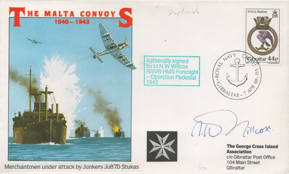 Lot 684: Lt NW Wilcox (HMS Foresight) Signed The Malta...