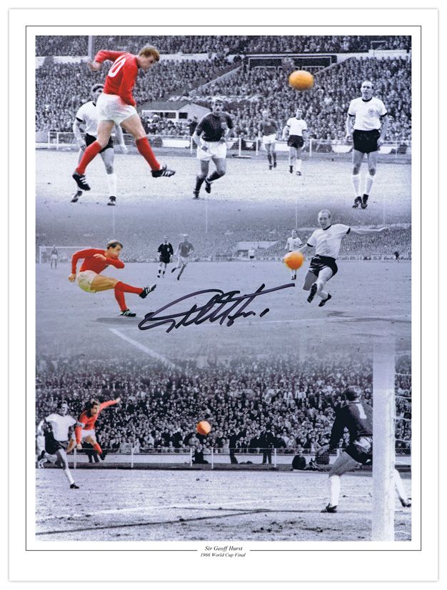 Lot 276: Autographed GEOFF HURST 16 x 12 Montage-Edition :...