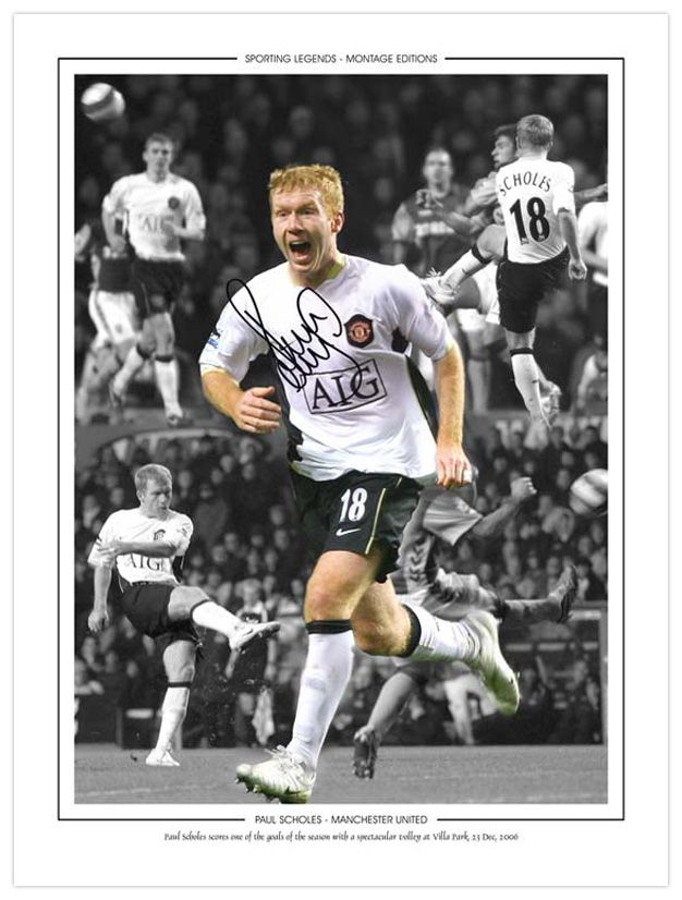 Lot 281: Autographed PAUL SCHOLES 16 x 12 Montage-Edition :...
