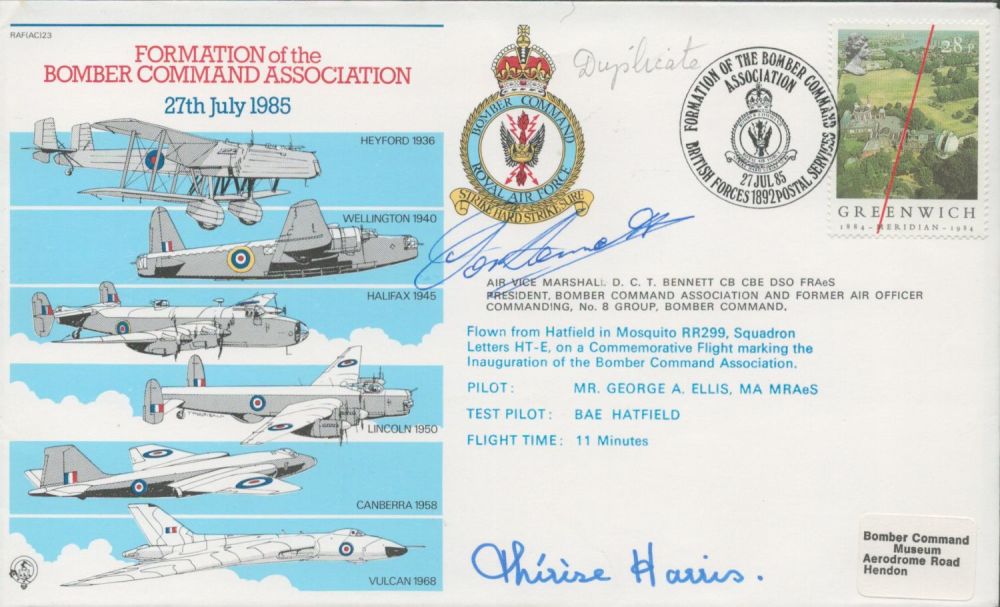 Lot 698: Air Vice Marshal Don Bennett Signed Formation of...