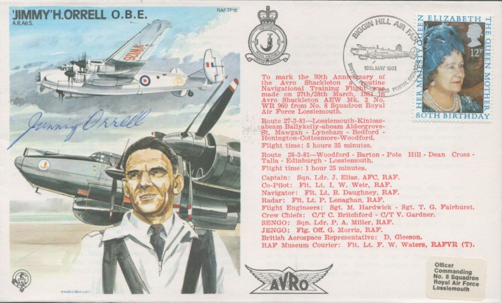 Lot 699: Jimmy Orrell OBE Signed on his Personal Cover...