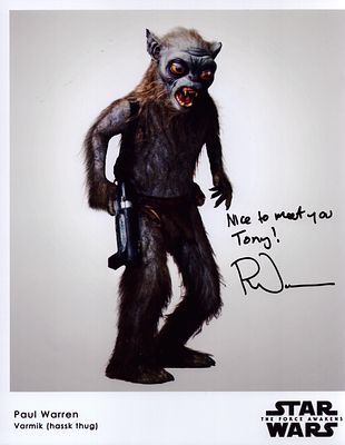 Paul Warren signed 10X8 inch colour photo dedicated