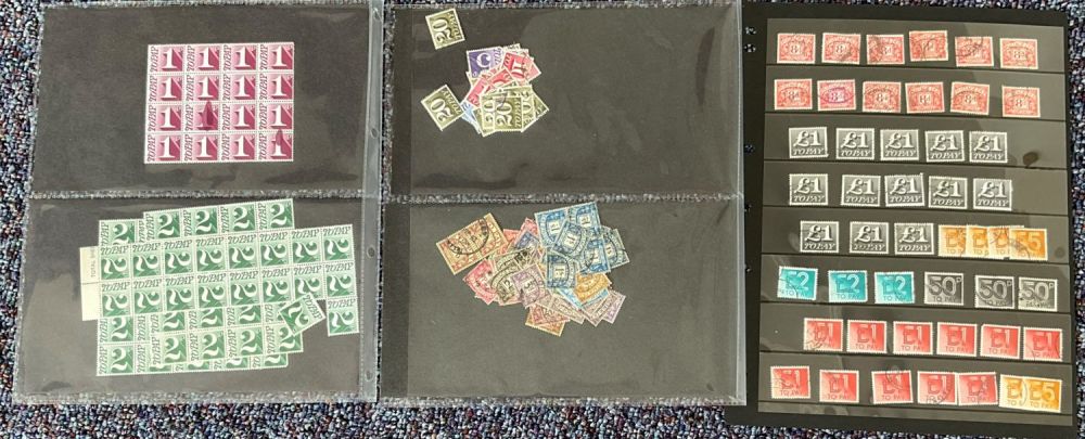 Lot 718: GB postage dues stamps on 4 pages. Mint...