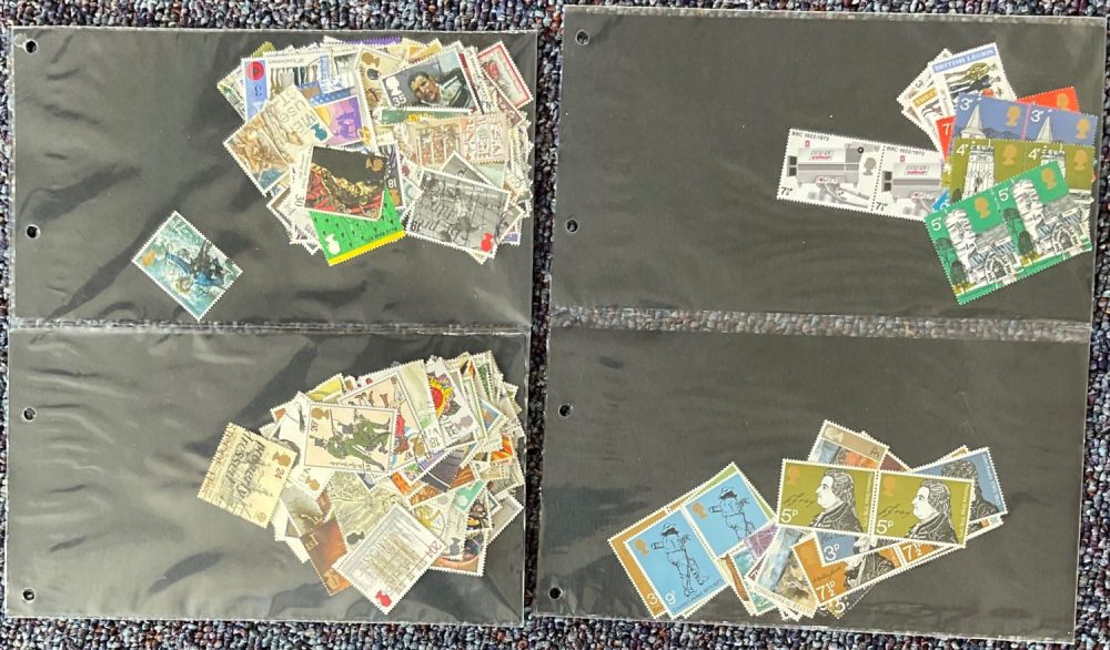 Lot 730: Loose GB stamp collection. Assorted used and unmounted...