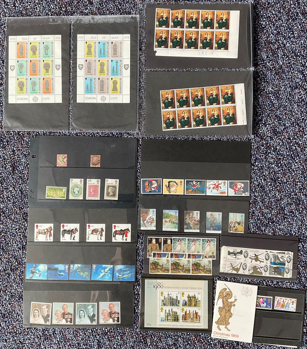 Lot 747: Assorted stamp collection. Includes 3 Isle of Man...