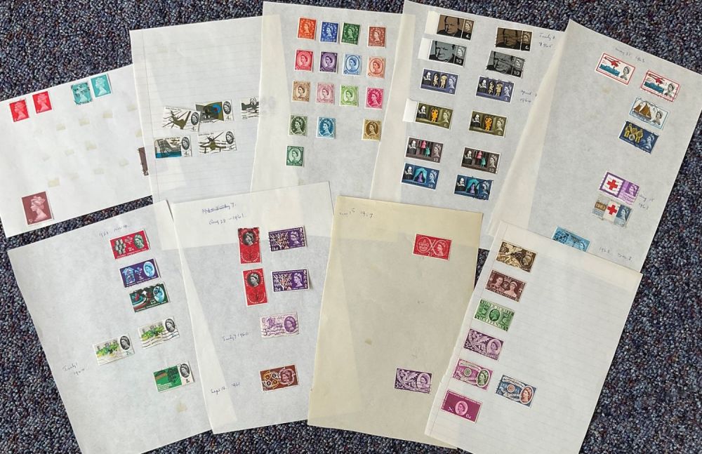 Lot 752: GB stamp collection on 9 pages. Mainly early...