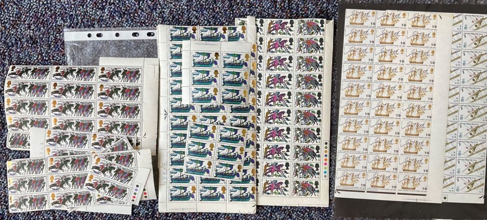 Lot 754: GB mint half sheets. Includes Battle of Hastings....