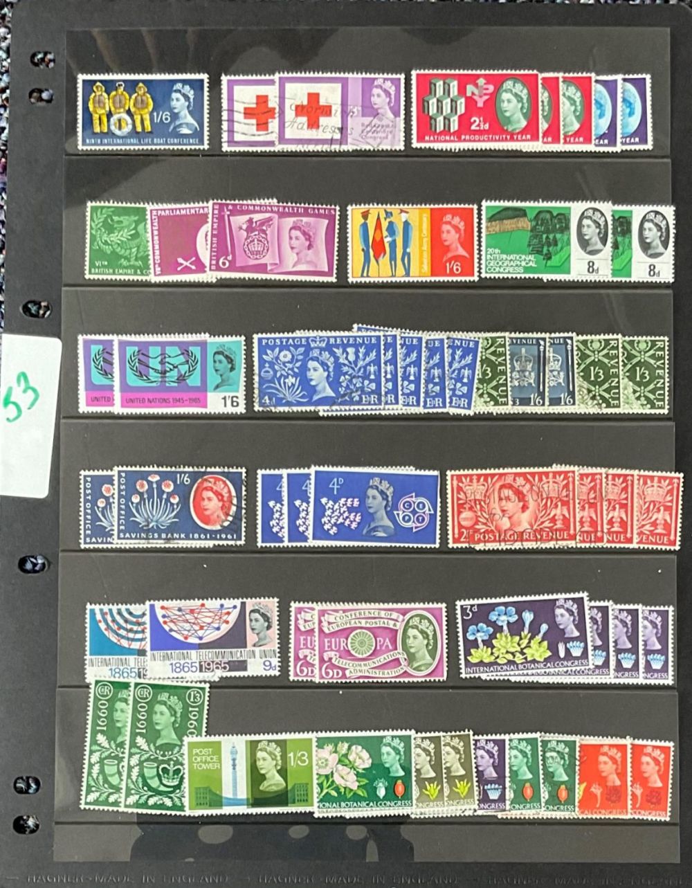 Lot 755: GB stamps on 1 page. Mainly QEII from...