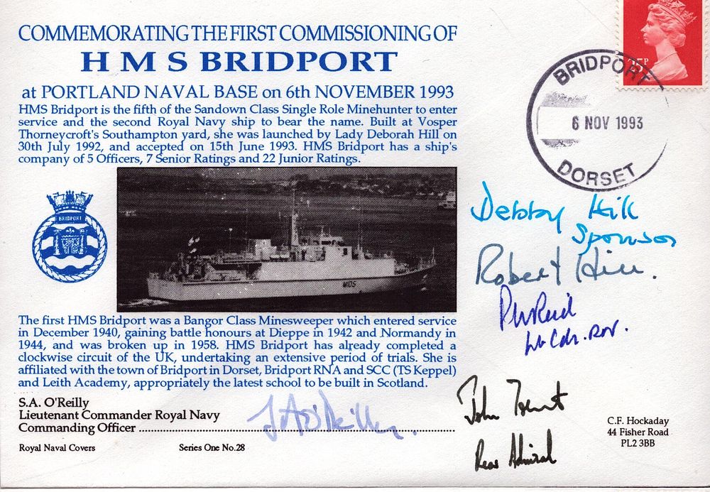 Lot 156: commemorating the first commissioning of HMS Bridport Navy...