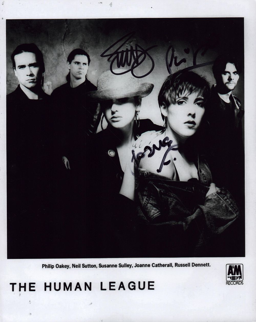 Lot 203: human League signed 10X8 inch black and white...