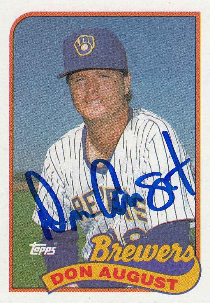 Lot 553: Autographed DON AUGUST Baseball Card : Vintage Topps...