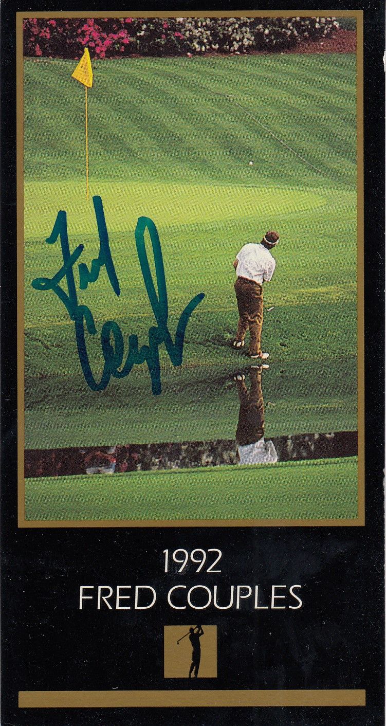 Lot 554: Autographed FRED COUPLES Masters Card : A superbly...