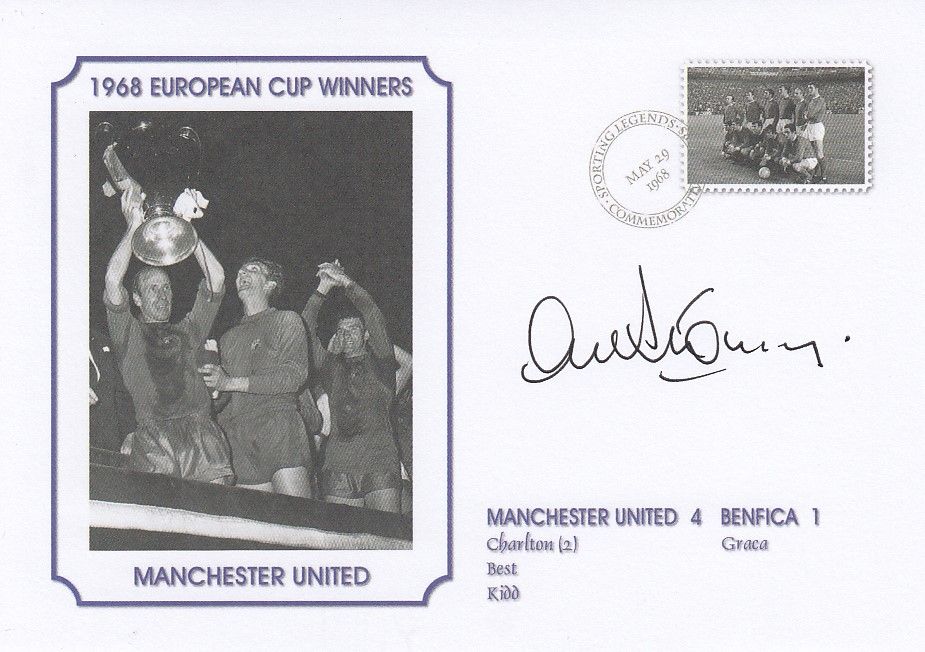 Lot 563: Lot of Autographed MAN UNITED 1968 Commemorative Covers...