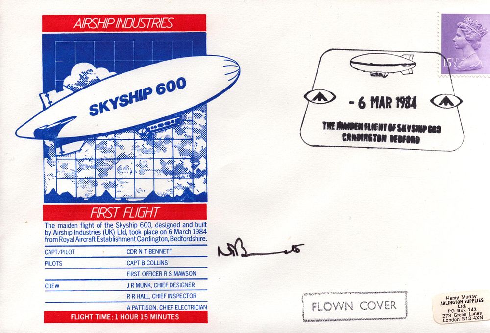 Lot 595: First day cover celebrating the maiden flight of...