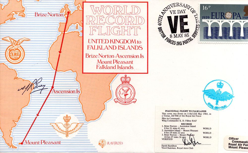 Lot 597: First day cover celebrating the inaugural world record...