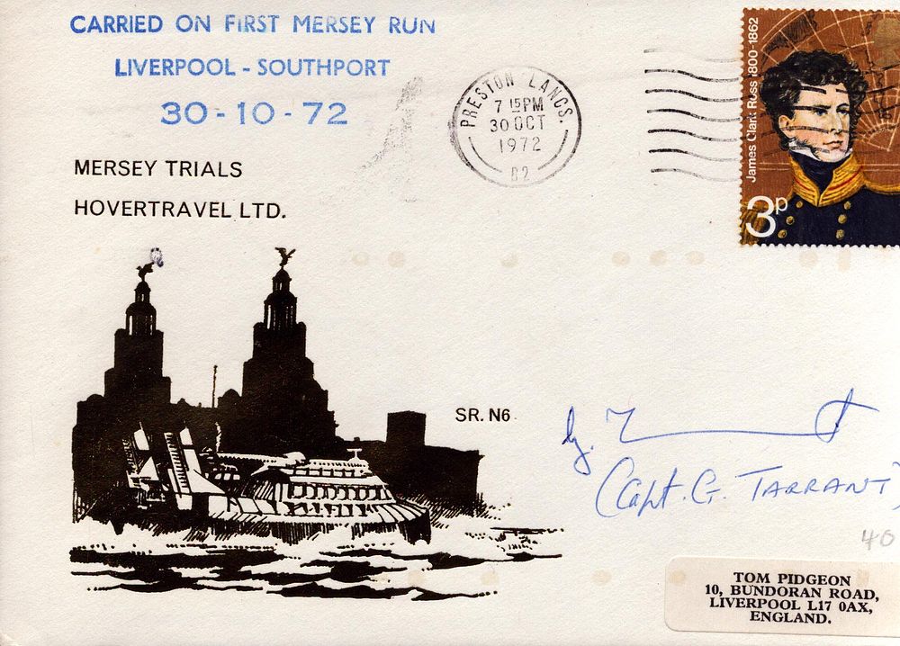 Lot 598: First day cover marking the "first Mersey run"...
