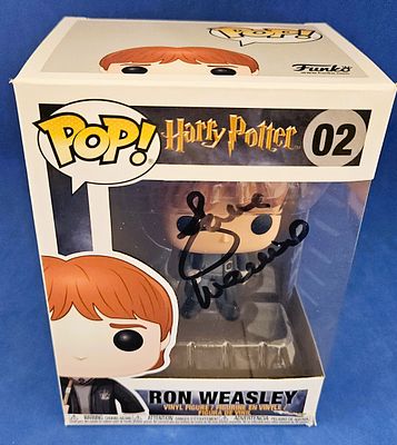 Julie Walters Signed Ron weasley funko pop signed on box window.
