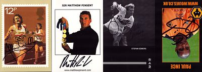 Sport signed collection 4 photos including Matthew Pinsent, Paul Ince, Allen Wales and Stefan Edberg