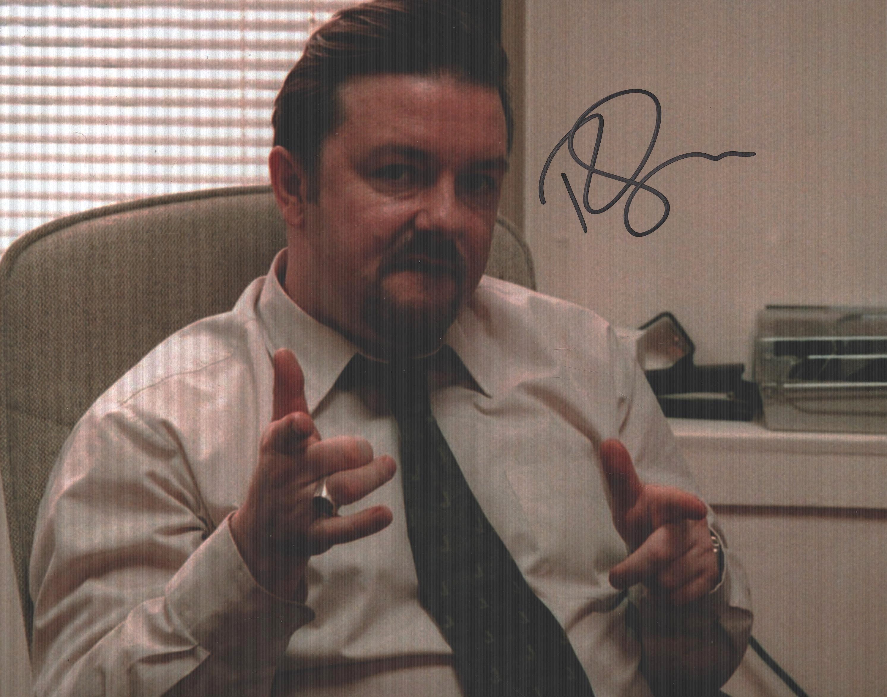 Ricky Gervais signed 10x8inch colour photo