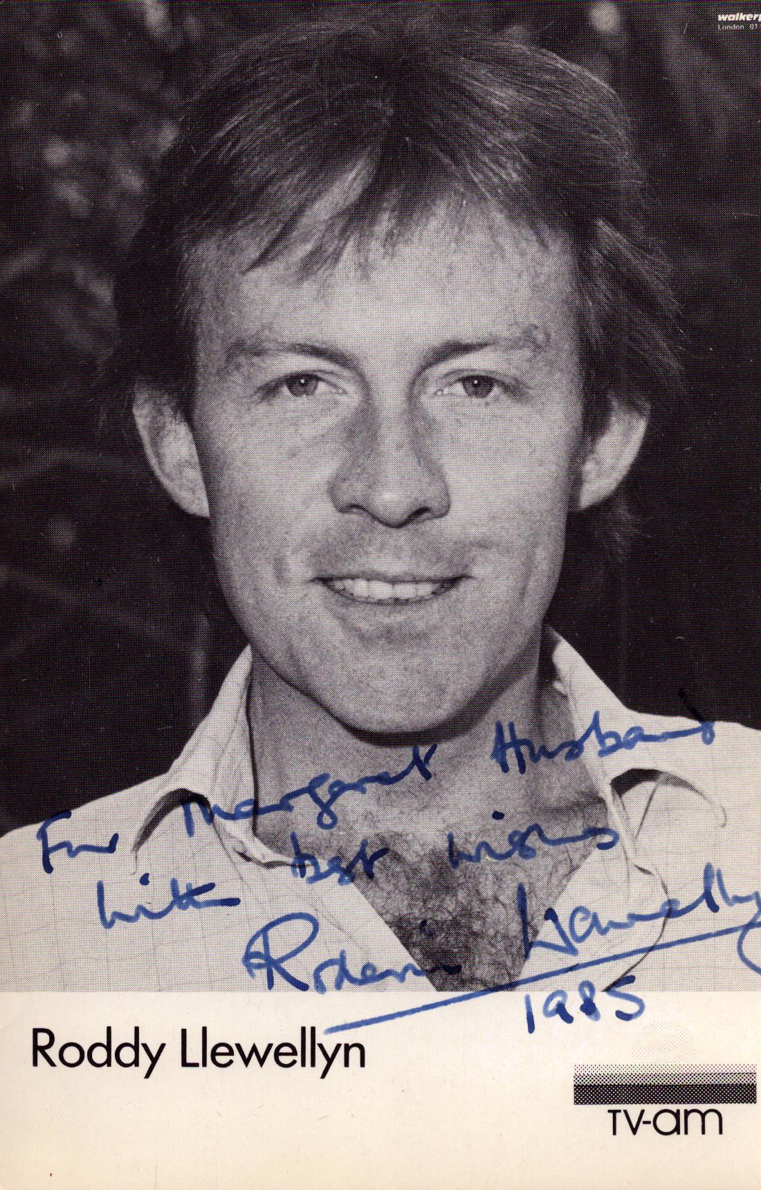 RODDY LLEWELLYN Presenter signed TV-AM Promo Photo