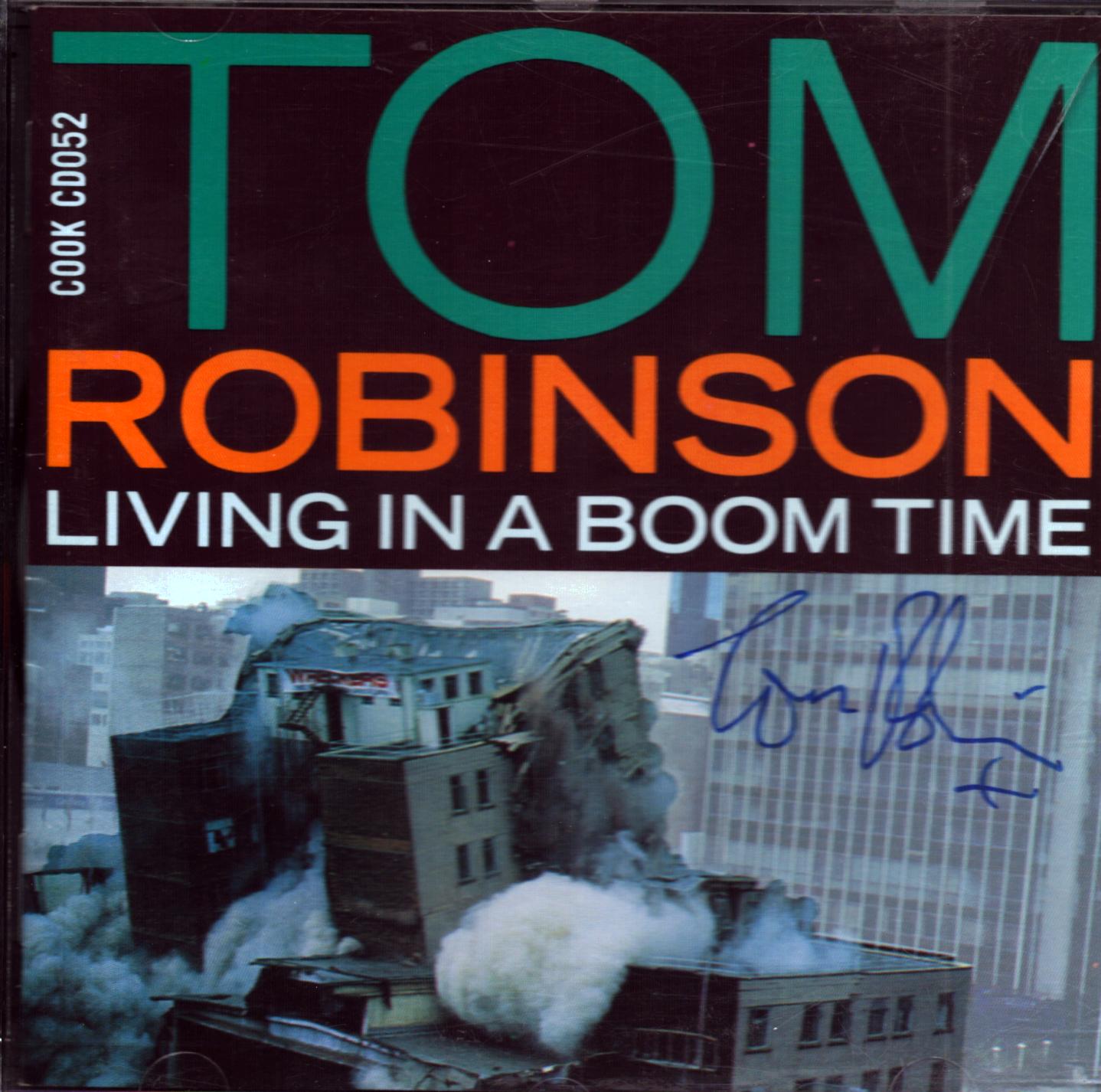 TOM ROBINSON Singer signed CD Living In A Boom Time