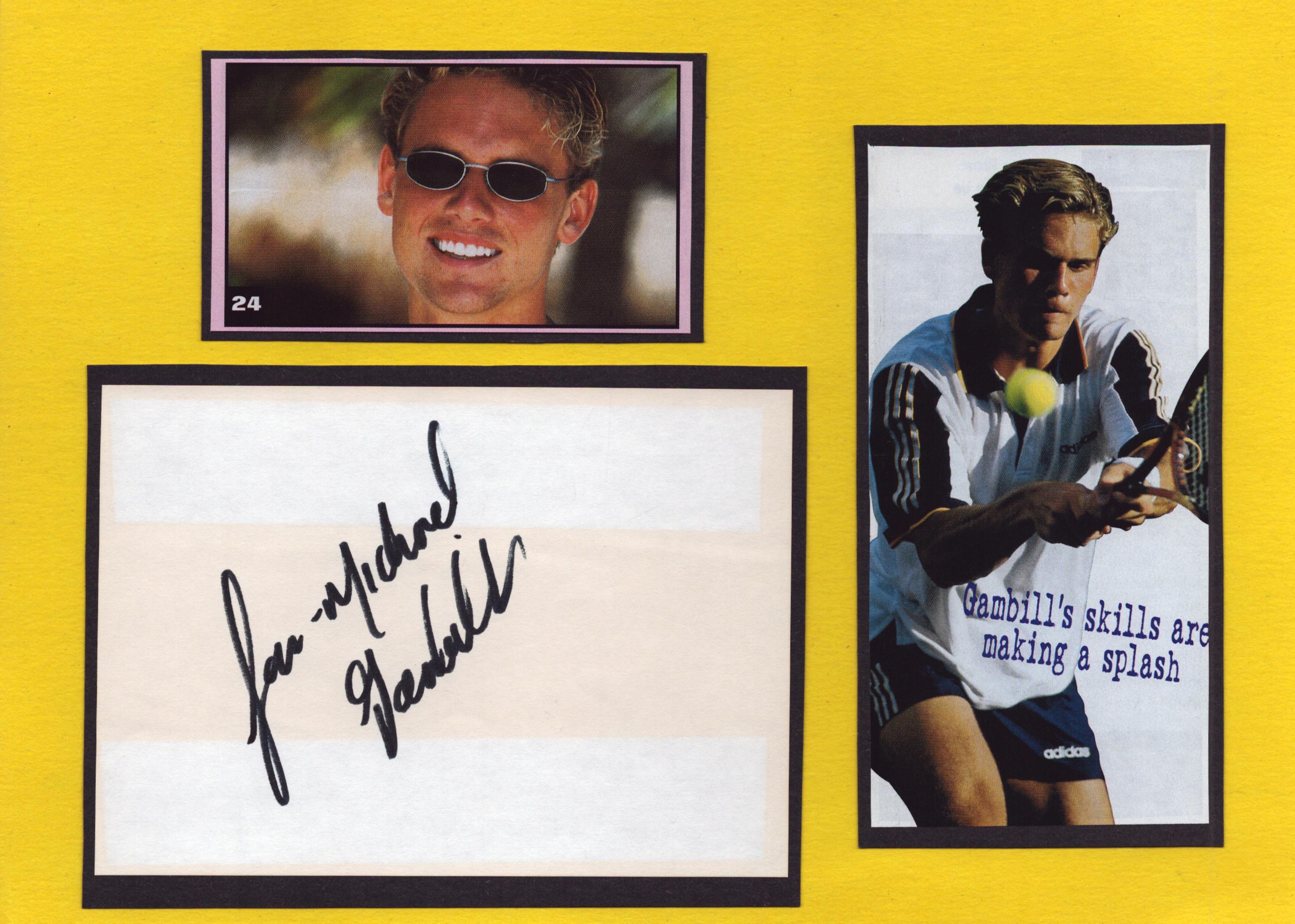 JAN MICHAEL GAMBILL signed card 8x10 Tennis mounted Photo