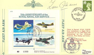 WW2 Battle of Britain Grp Capt Tom Gleave signed 75th Anniversary of the Royal Naval Air 